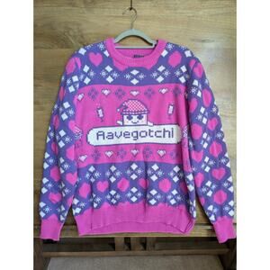 Aavegotchi Limited Edition Holiday Sweater Womens Purple Knit Gaming Crypto NWT